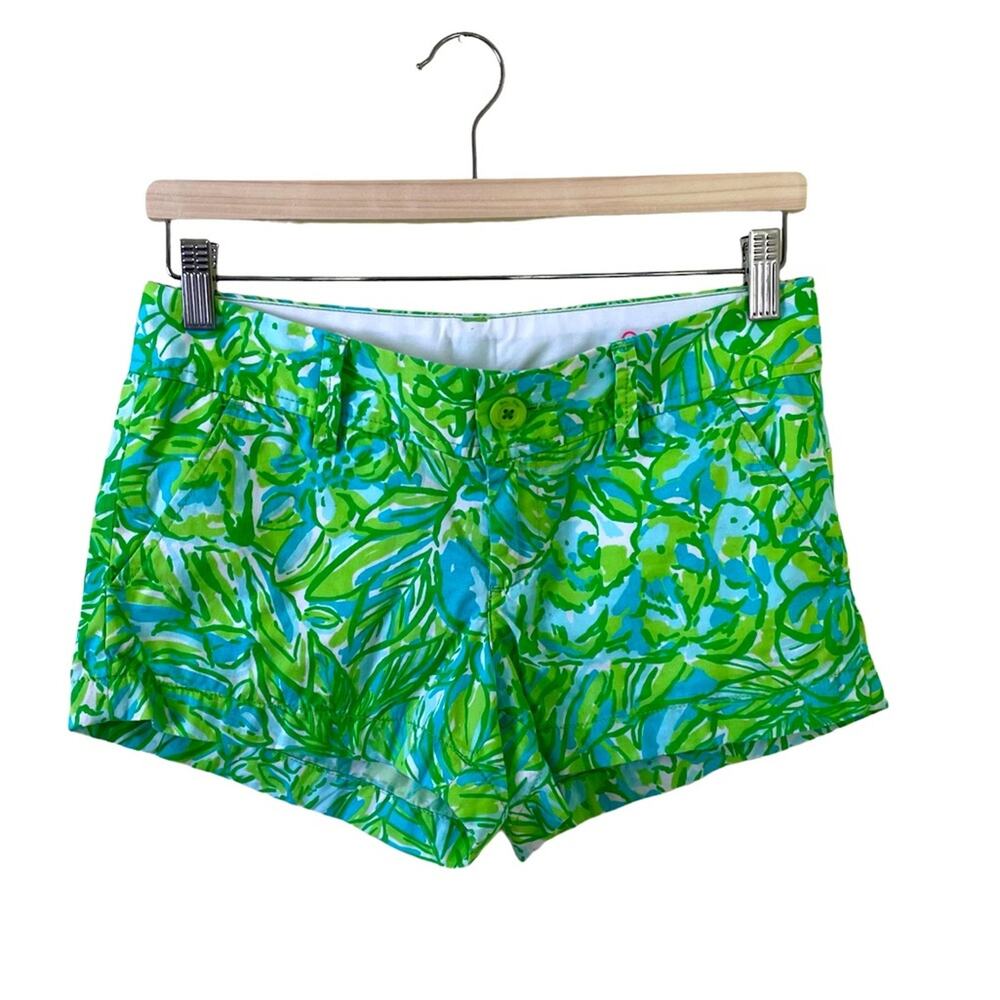 Lilly Pulitzer Walsh Shorts in Tropical Green & Blue SIZE 0